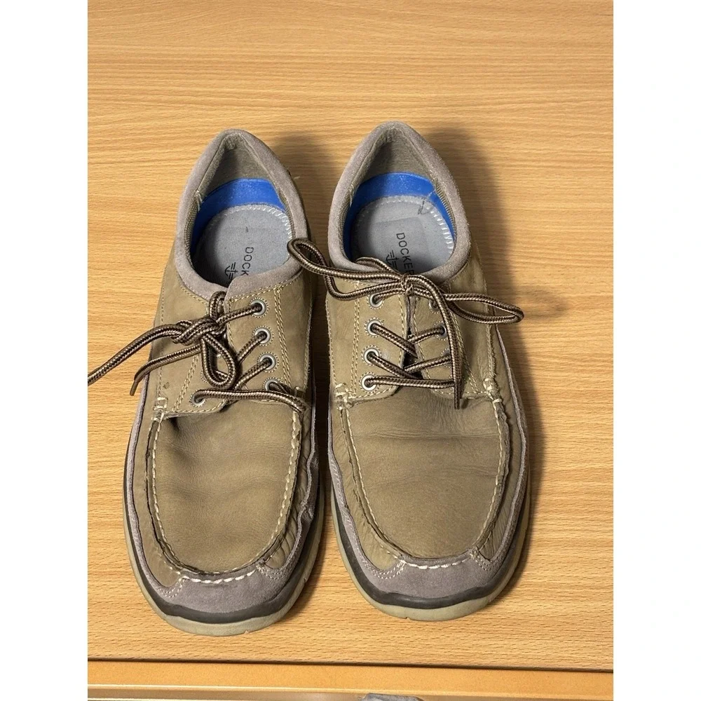 Dockers Men's Leather Boat Shoes Size 11M Brown Casual Comfort Lace Up